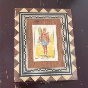 Decorative Wooden Box with Playing Card Design from Guatemala